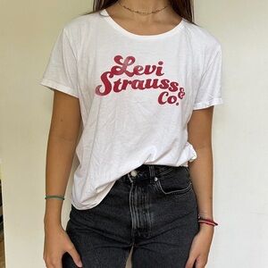 LEVI STRAUSS Vintage Original White Crewneck T-Shirt Large